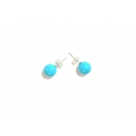 Blue Turquoise and Sterling Silver Stud Earrings